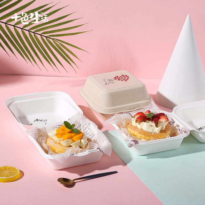 Net Red Disposable Loving Hand-painted boxed Cake Box Packaging Boxes Son Creativity Eco-friendly Box Burger Box Fruit Baking