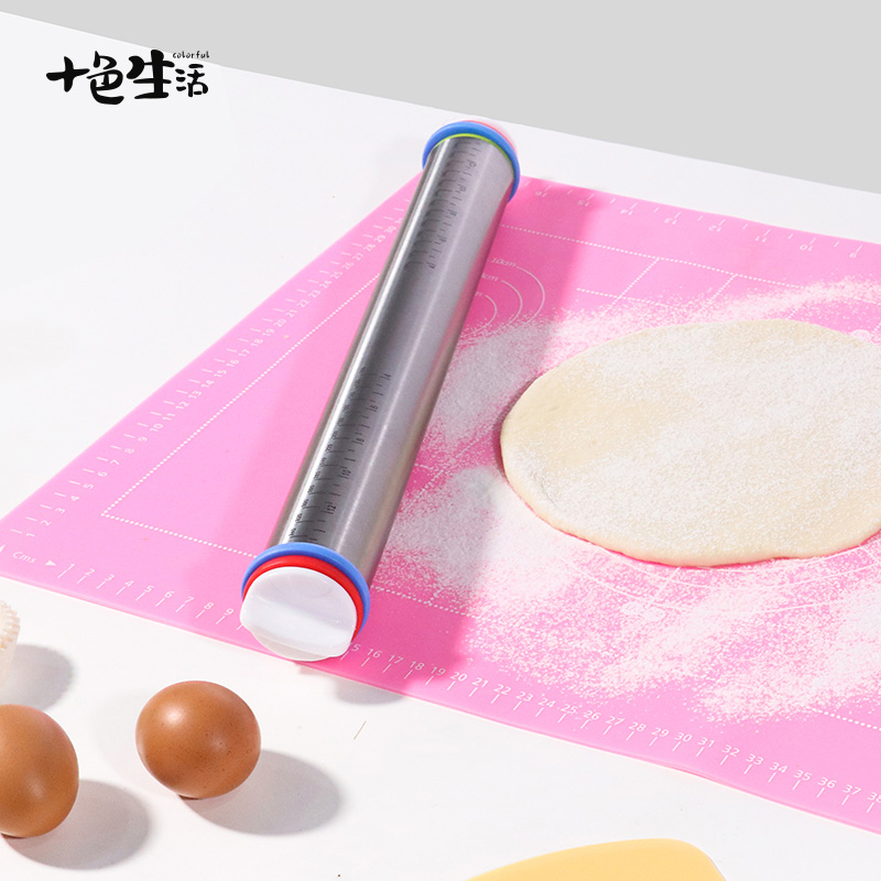 Stainless steel rolling stick household adjustable thickness rolling stick noodle stick with scale dumpling noodle skin rolling artifact