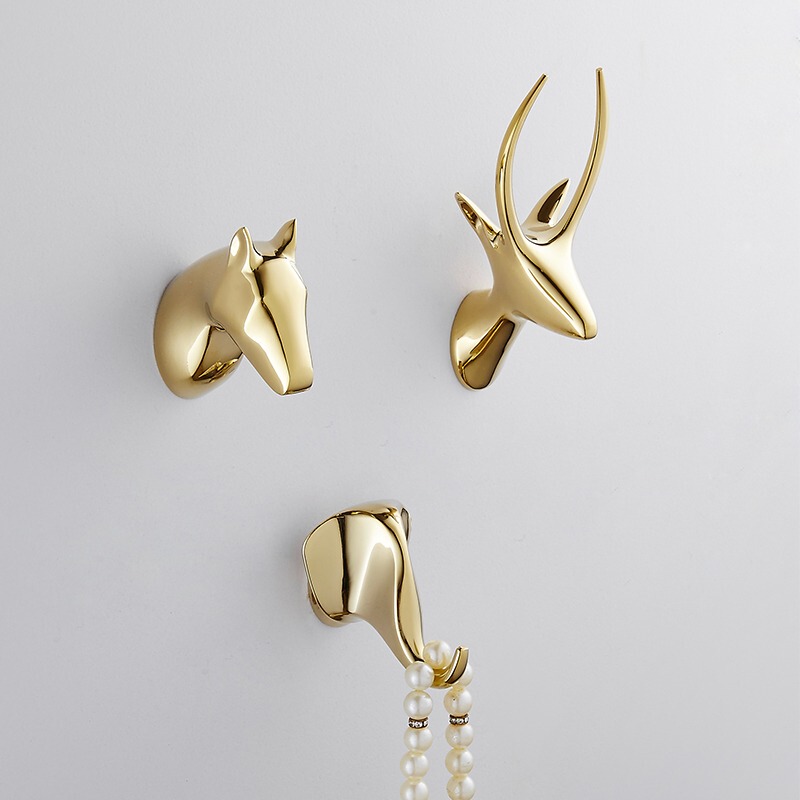 Light Luxury Creative Animal Hooks for Wall Decoration, Coat Hooks, Deer Head, Horse Head, Entryway Key Hooks, No-Drill Wall Hanging Light Luxury Creative Animal Hooks for Wall Decoration, Coat Hooks, Deer Head, Horse Head, Entryway Key Hooks, No-Drill Wall Hanging