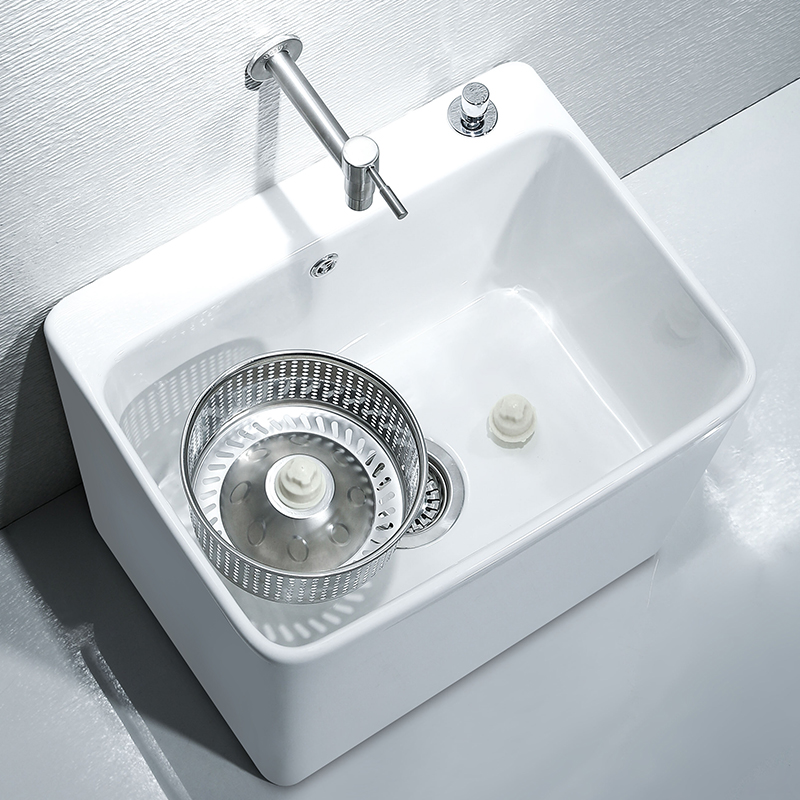 Yuanjiang mop pool balcony large rectangular household washing mop pool mop pool floor mop basin double drive floor-to-ceiling