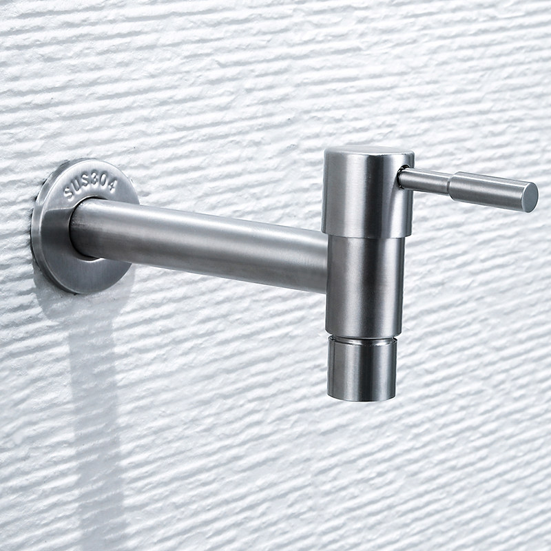Yuanjiang 304 stainless steel lengthened mop pool faucet into the wall faucet balcony single cold faucet