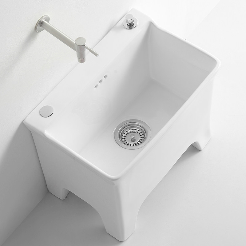 Yuansmith mop pool home balcony bathroom basin mop pool high foot ceramic pier cloth pool large