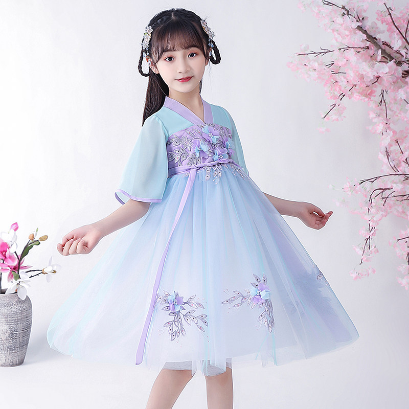 Childrens costume Chinese style fairy 襦 dress Super fairy child dress girl 12 years old Cherry princess