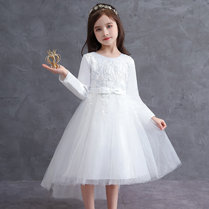 Girls high-end dress puff yarn childrens catwalk host show dress Little girl foreign birthday princess long dress