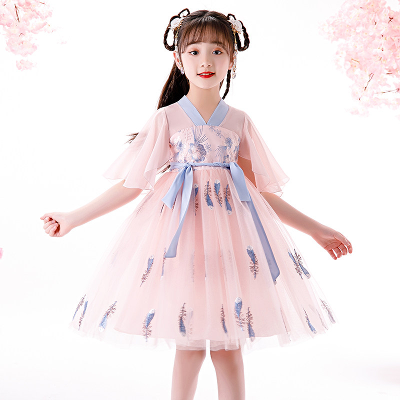 Girl's dress in summer clothes 2021 new children Han wear Chinese style Breeze Skirt Summer Super Fairy girl Ancient clothes