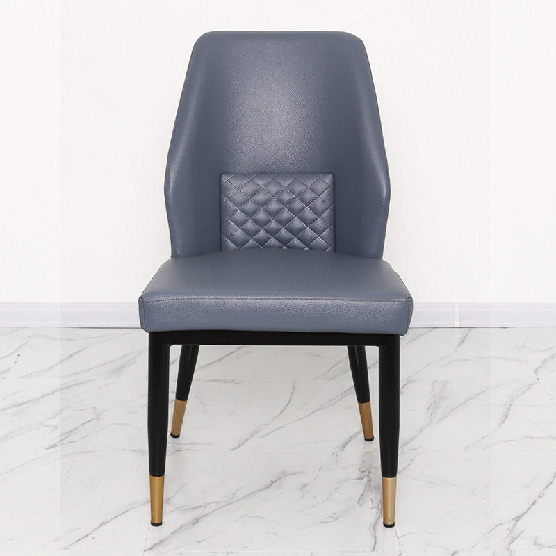 Gu Sen Nordic dining chair home light luxury modern Net red chair soft bag back chair metal frame Pu dining chair