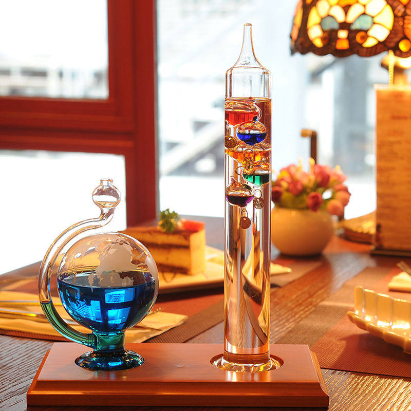 Living room Creative Galileo Thermometer Pendulum personality Carnivals Suspended Thermometer Physics Christmas Birthday Gift