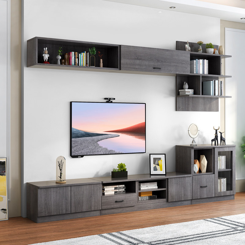 Custom TV cabinet coffee table combination cabinet modern minimalist small apartment living room simple TV cabinet background wall cabinet