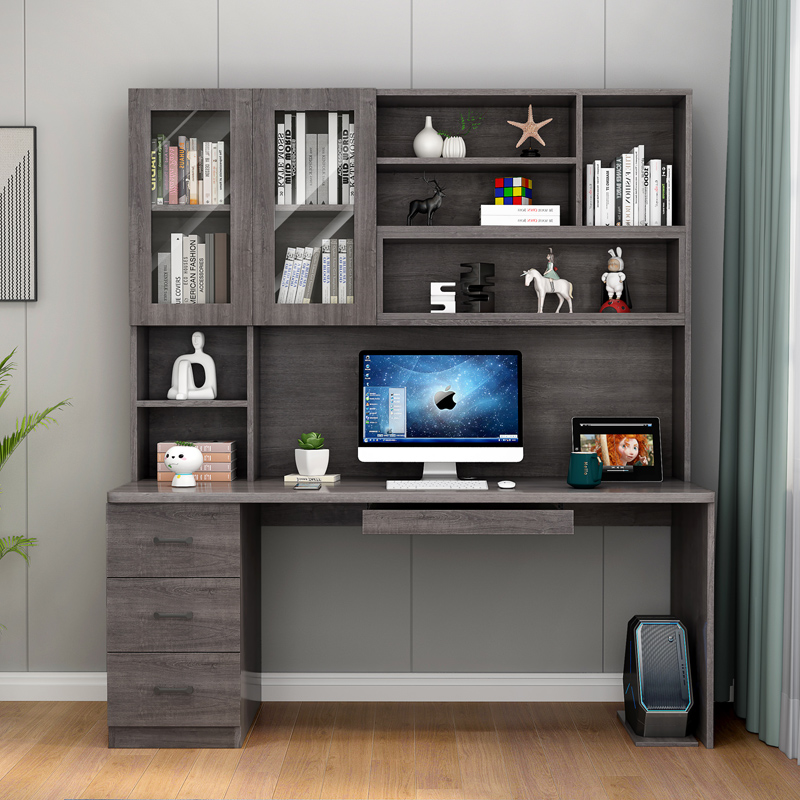 Computer desk simple desktop desk bookshelf combination home bookcase modern student desk can be customized