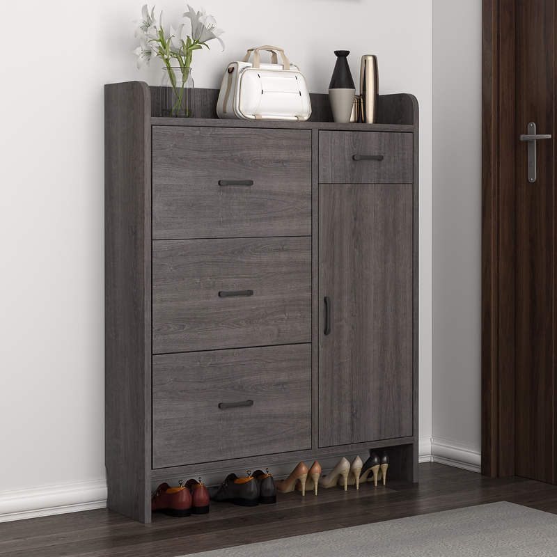 Tipping bucket shoe cabinet modern minimalist custom ultra-thin narrow shoe cabinet 17cm home door storage cabinet into the home entrance cabinet