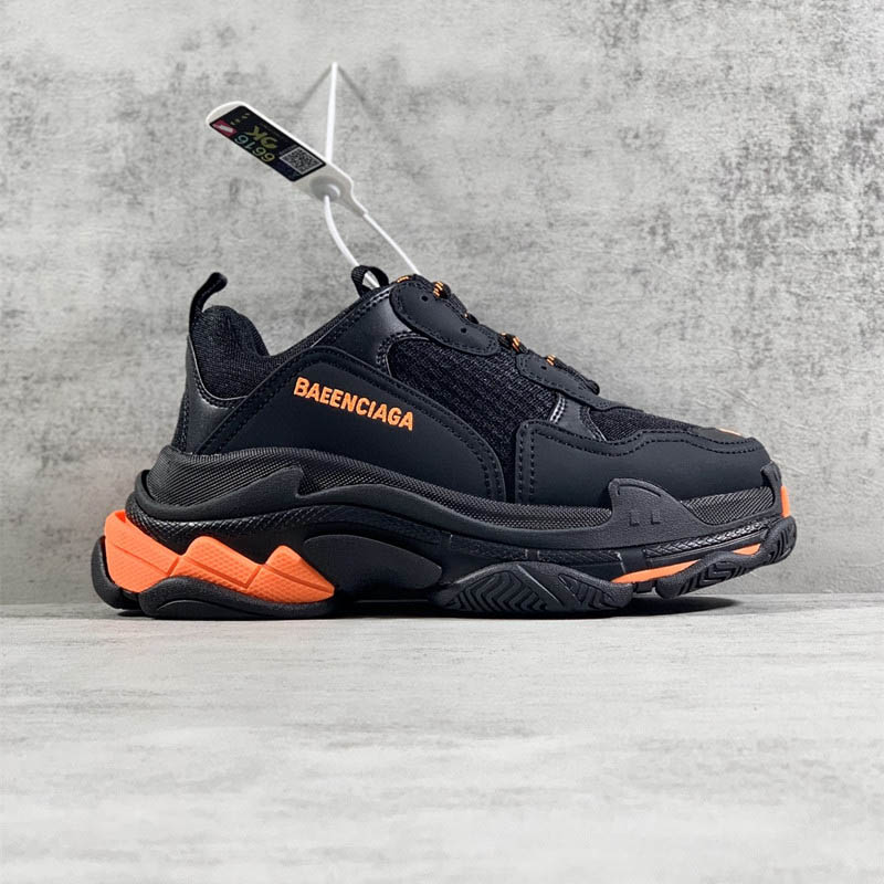 Black Orangenew pattern Home B Daddy shoes GD Same triple s A generation Retro Make old thick Combined bottom increase lovers Grandpa shoes