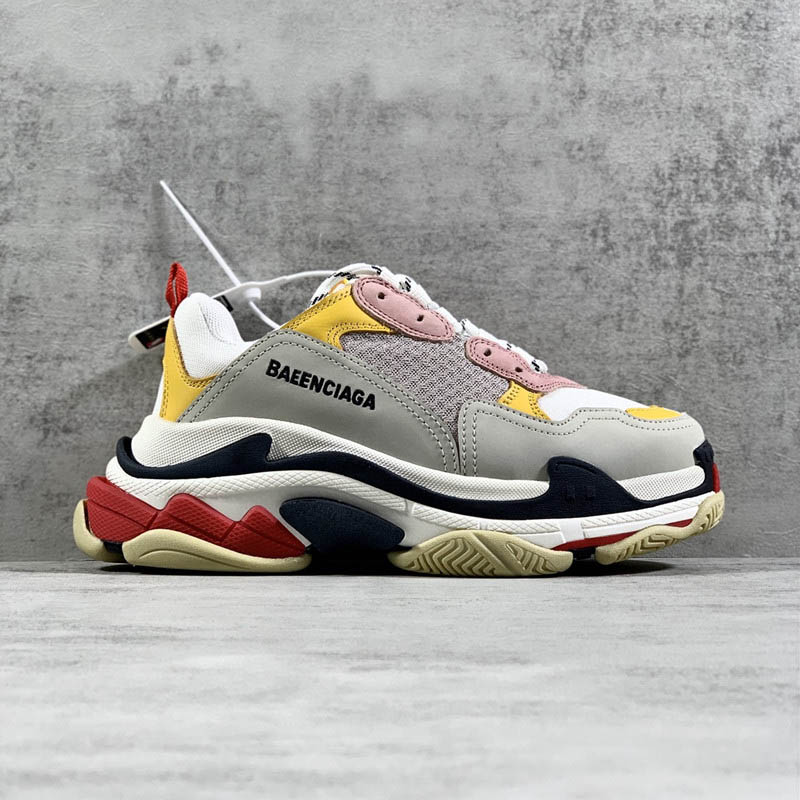 Yellow Pinknew pattern Home B Daddy shoes GD Same triple s A generation Retro Make old thick Combined bottom increase lovers Grandpa shoes