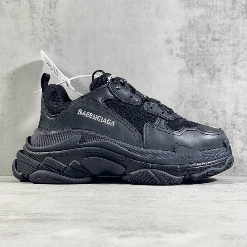 Old Black Leathernew pattern Home B Daddy shoes GD Same triple s A generation Retro Make old thick Combined bottom increase lovers Grandpa shoes