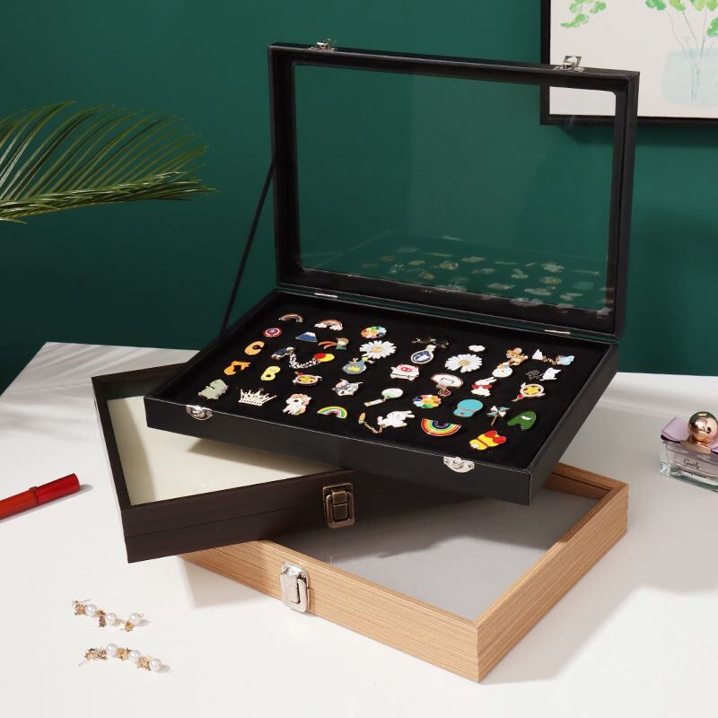 Badge storage box transparent dust-proof medal medal jewelry storage finishing box medal brooch hanging wall display box