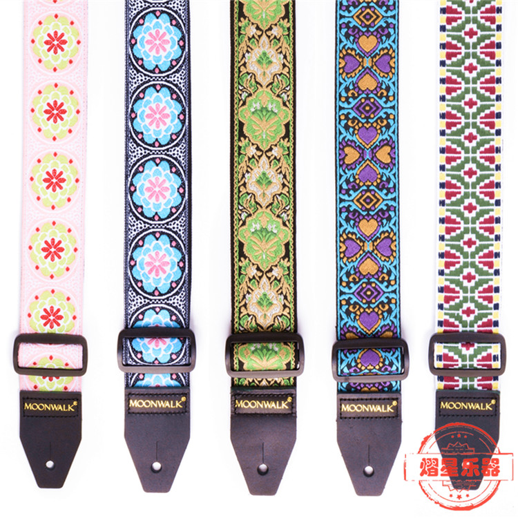Moonwalk Guitar Strap Universal Weight Loss Comfortable Stability Classic Vintage Jacquard DF-20 Series - Taobao