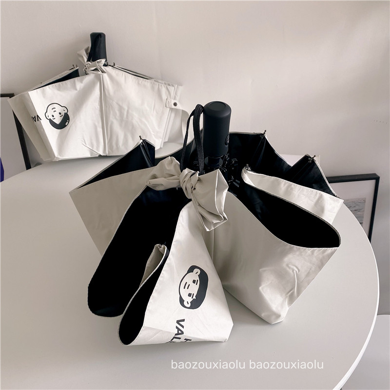 ins boys and girls Moren automatic umbrella simple couple parasol anti ultraviolet vinyl umbrella