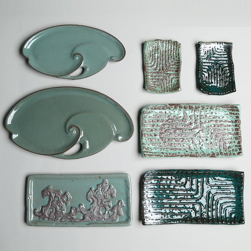 Ceramic square tap the creative move of bottom plate of the base size tray was elder brother up pot special product water pans