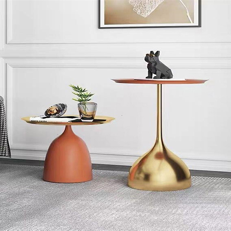 Nordic side table creative modern light luxury iron living room sofa balcony simple mini round table small apartment corner table