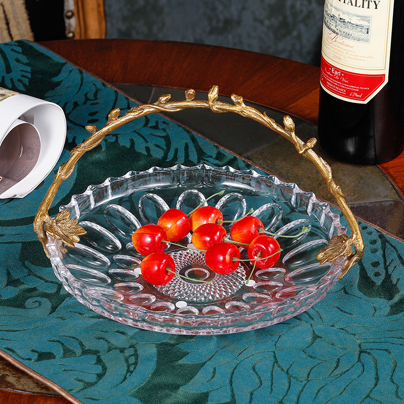 Eurostyle Crystal Fruit Pan Living Room Home Creative Ins Luxury Modern Upscale Tea Table Decoration Snacks Storage Pan-Taobao