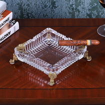 Eurostyle crystal glass large ashtray Nordic light extravagant creative home New Chinese living room office Tea Table Hem