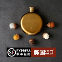 IZOLA USA 3OZ carry-on small wine pot liquor foreign wine portable copper plated retro stainless steel creative wine bottle