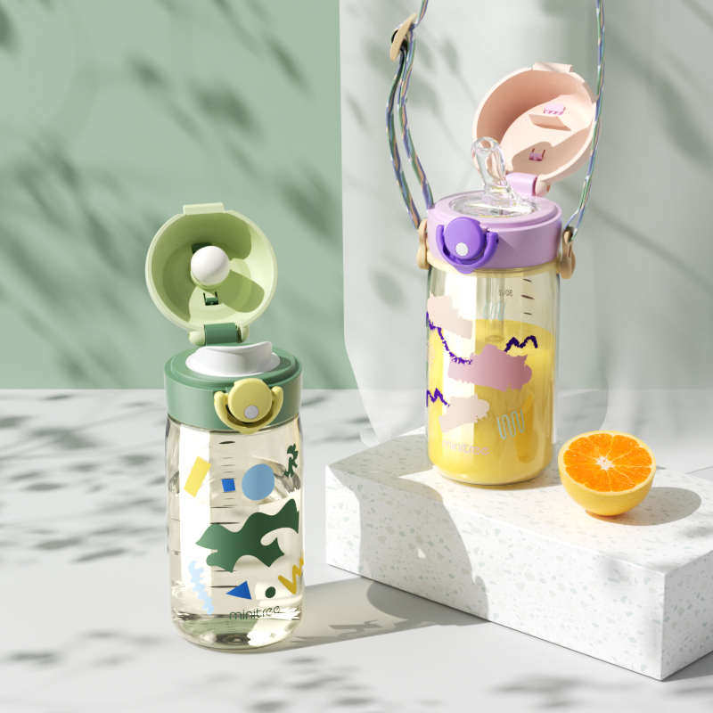 minitree student PPSU straw cup children's water cup summer baby kettle straight drinks kindergarten to school cup-Taobao