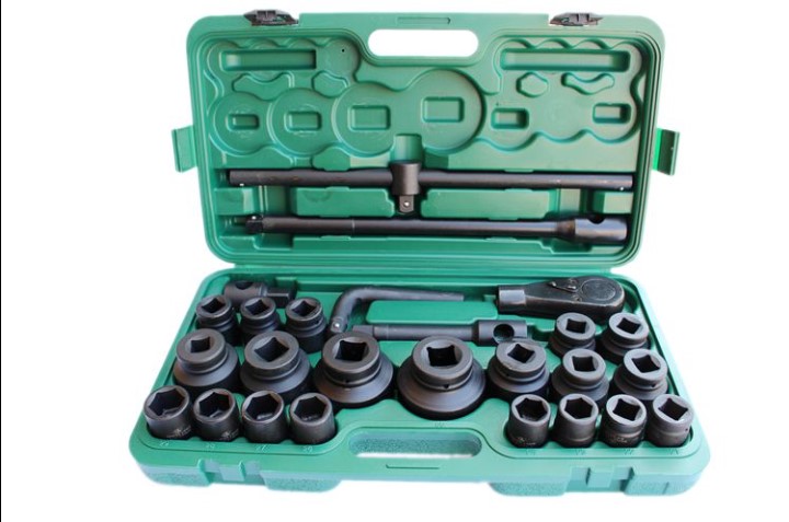 26 pieces of sleeves Heavy Hexagonal sleeve sets CR-MO material 19mm3 4 Heavy 6 angular sleeves Sleeves Wrench