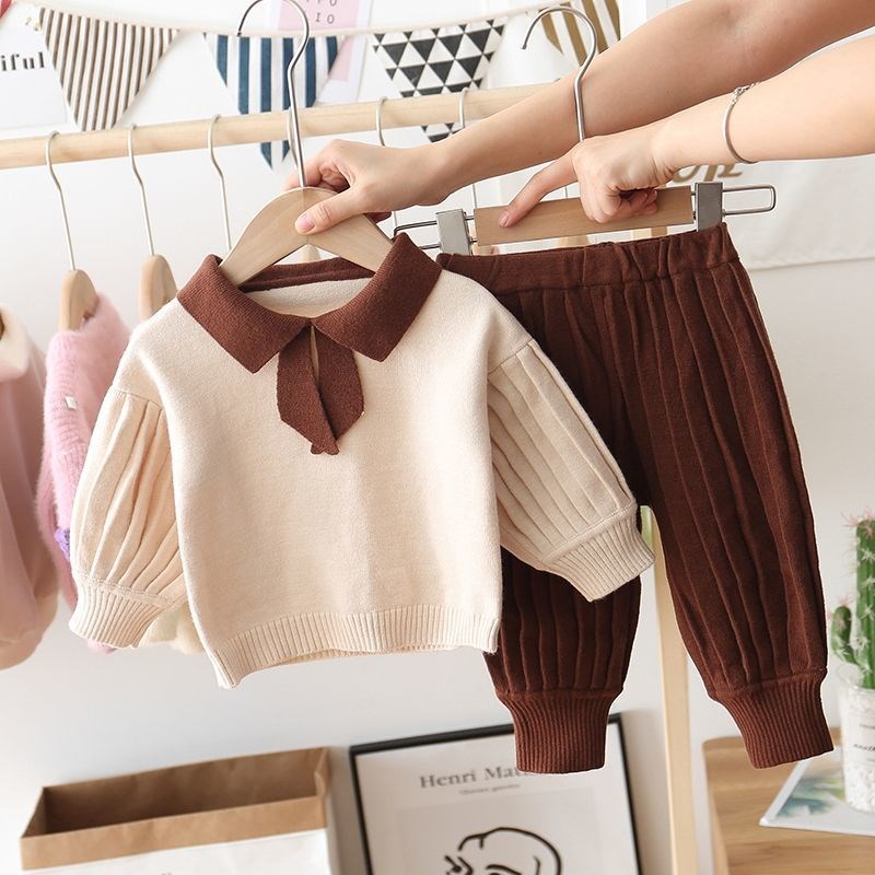 Girls spring suits 2021 new baby girl spring and autumn fashion Korean clothes girls Western style sports two-piece suit