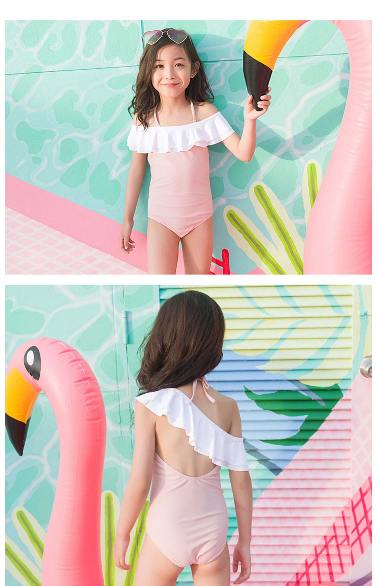 Áo tắm cho trẻ em gái Cô gái Công chúa Xiêm Mùa xuân Hàn Quốc Váy Hàn Quốc Váy dễ thương Big Boy Bikini - Bộ đồ bơi của Kid quần bơi trẻ em