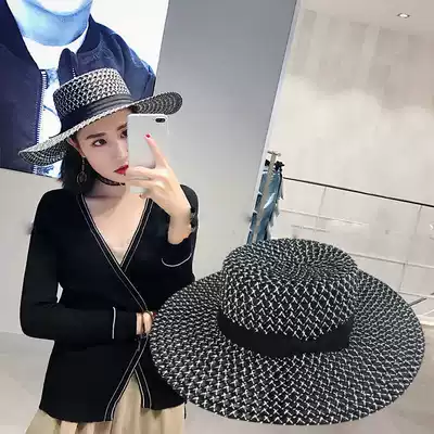 Sun hat cycling outdoor big brim hat simple retro leisure vacation double-sided windproof children's travel hat new