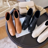 Martens, короткие сапоги на каблуке, летние тонкие универсальные ботинки с квадратным носком, популярно в интернете, подходят для весны и осени, широкий устойчивый каблук