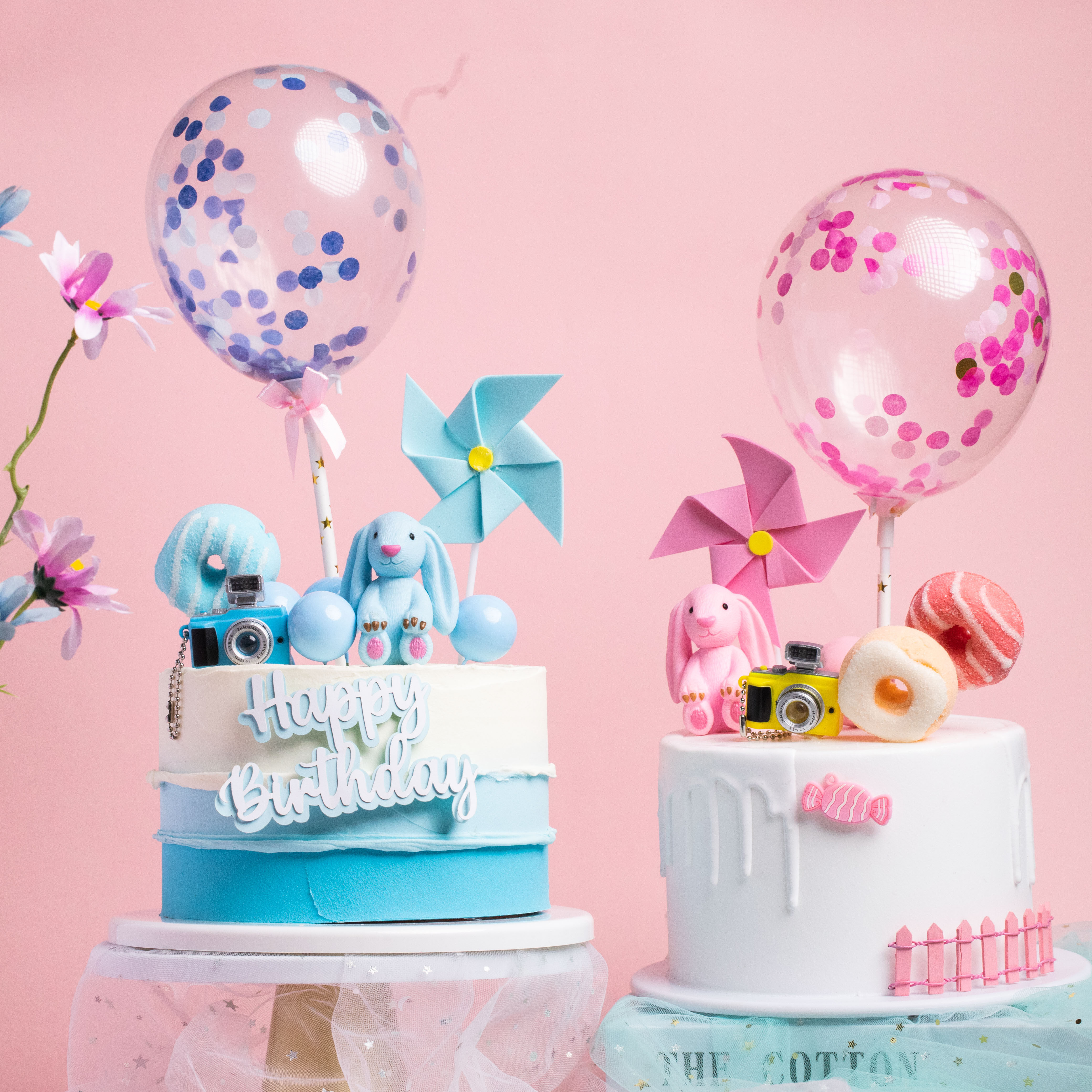 Baking Cake Decoration Cartoon Lop Ear Rabbit Small Camera Decoration Children's Birthday Party Dessert Table Dress Up Accessories