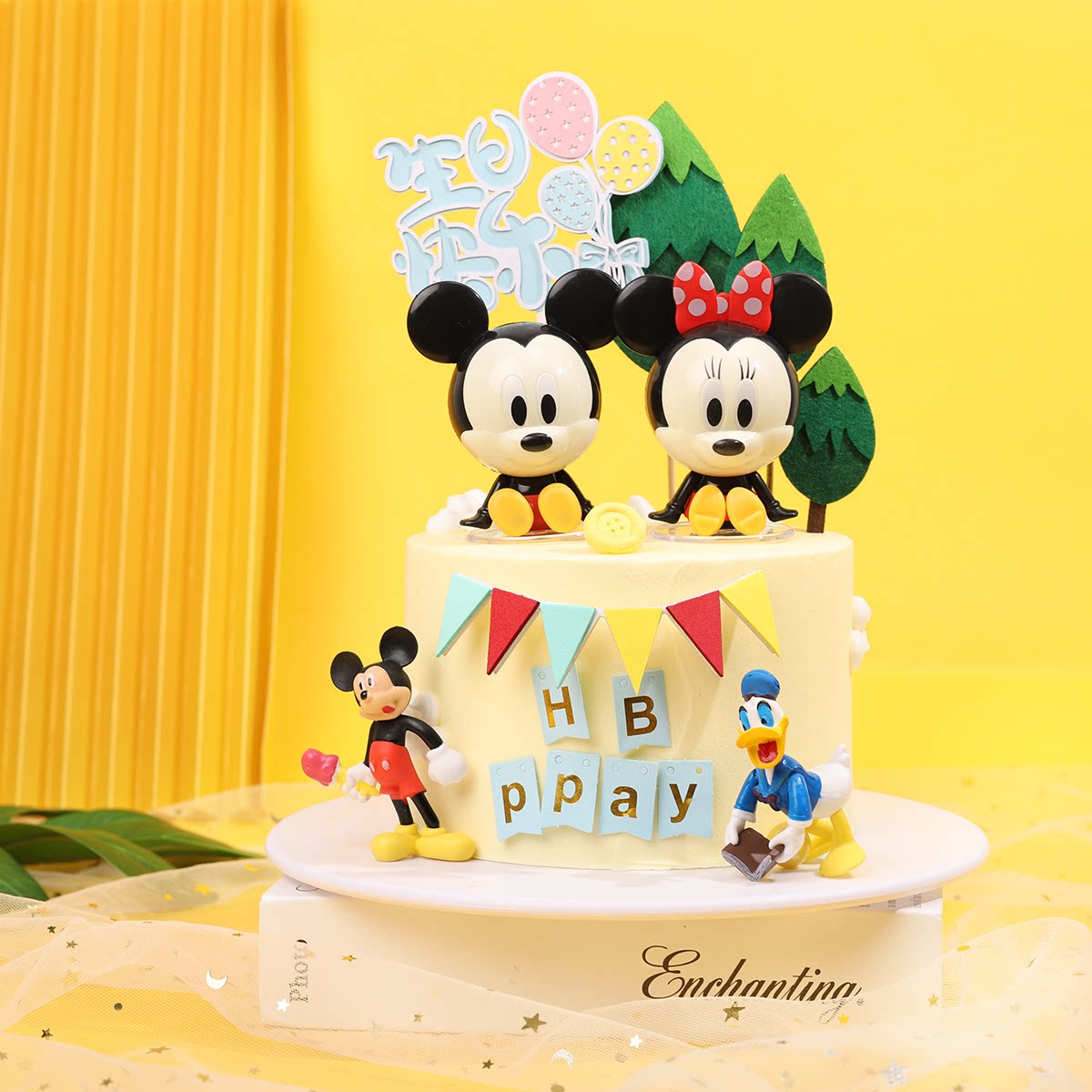 Cartoon Children's Cake Decoration Ornament Boys and Girls Birthday Mickey Mouse Couple Duckling Dessert Baking Accessories