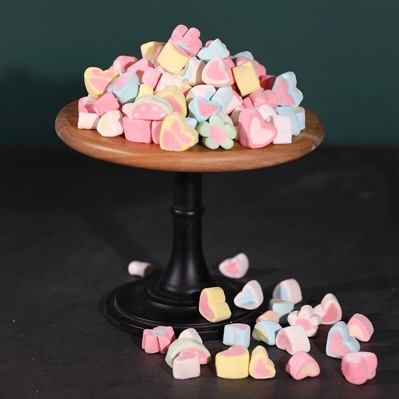Colorful marshmallow edible cake Decorative Pendulum heart-shaped small loving Rainbow sweet taster West Point baking raw material