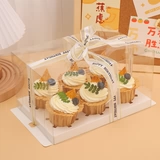 Liuyi Детский дневной кубок чашки для торта коробки прозрачная упаковочная коробка 2 4 6 12 Графическая выпечка перемещенная чашка заблокированная коробка заперта
