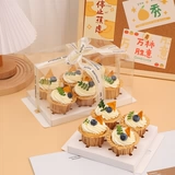 Liuyi Детский дневной кубок чашки для торта коробки прозрачная упаковочная коробка 2 4 6 12 Графическая выпечка перемещенная чашка заблокированная коробка заперта