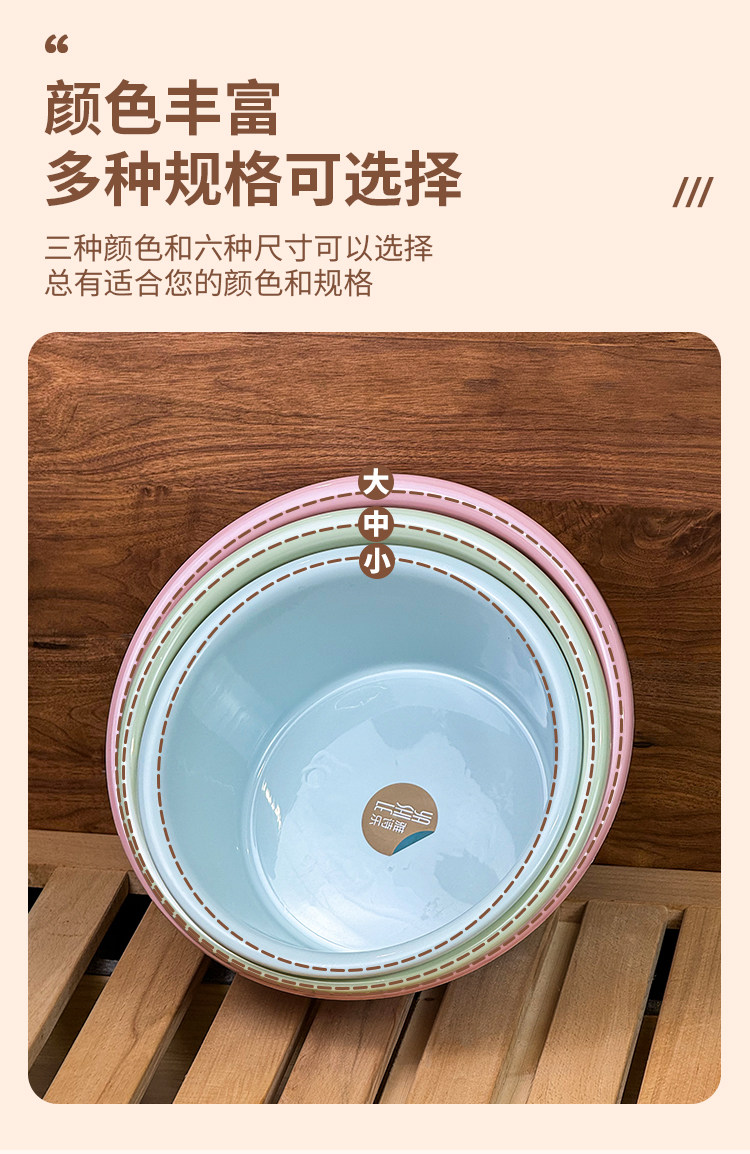 加厚家用洗脸盆洗衣服大小号学生宿舍多用盆洗衣盆圆形耐用塑料盆详情4