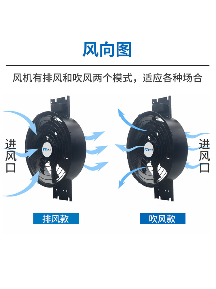 High Suction Power Exhaust Fan Kitchen Exhaust Fan Ultra-Thin Ventilation Fan Smoke Exhaust Fan External Rotor Thin Exhaust Fan