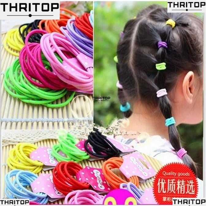 hair accessories for girls women rubber band hair baby kids (1627207:1026148397:sort by color:2.5mm无接缝皮筋-黑色)