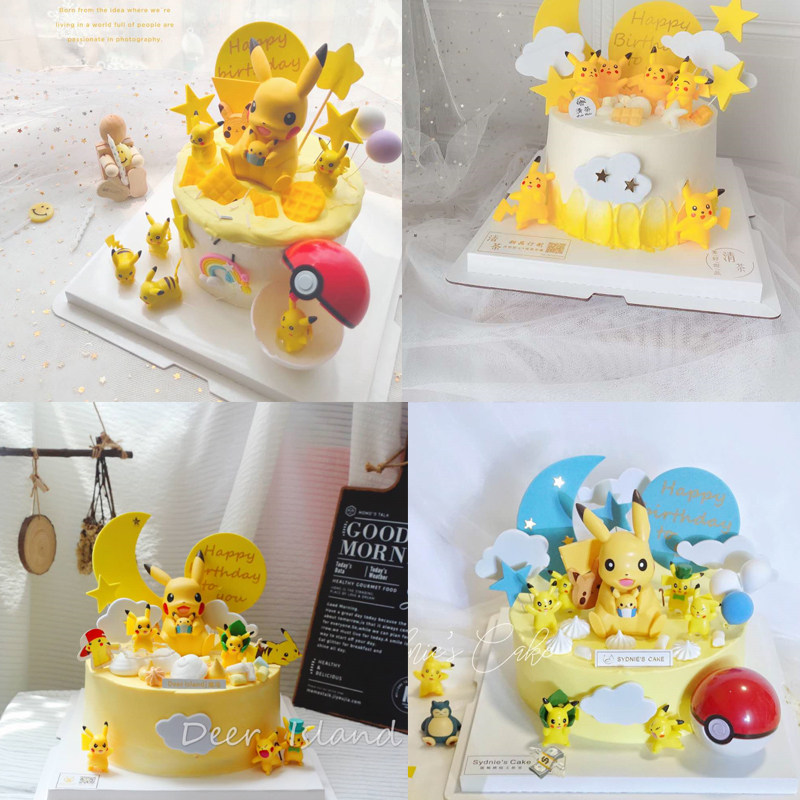 Pikachu cake decoration fittings in creative children's cake net scene decoration elf charming