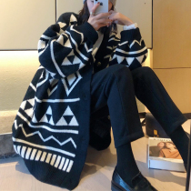 2021 new Korean version of autumn and winter loose lazy retro pregnant women sweater coat net red academic style knitted cardigan women