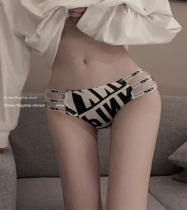 Pregnant women's underwear women confused and comfortable European and American sexy sports shorts hollow low waist hip letter cotton briefs