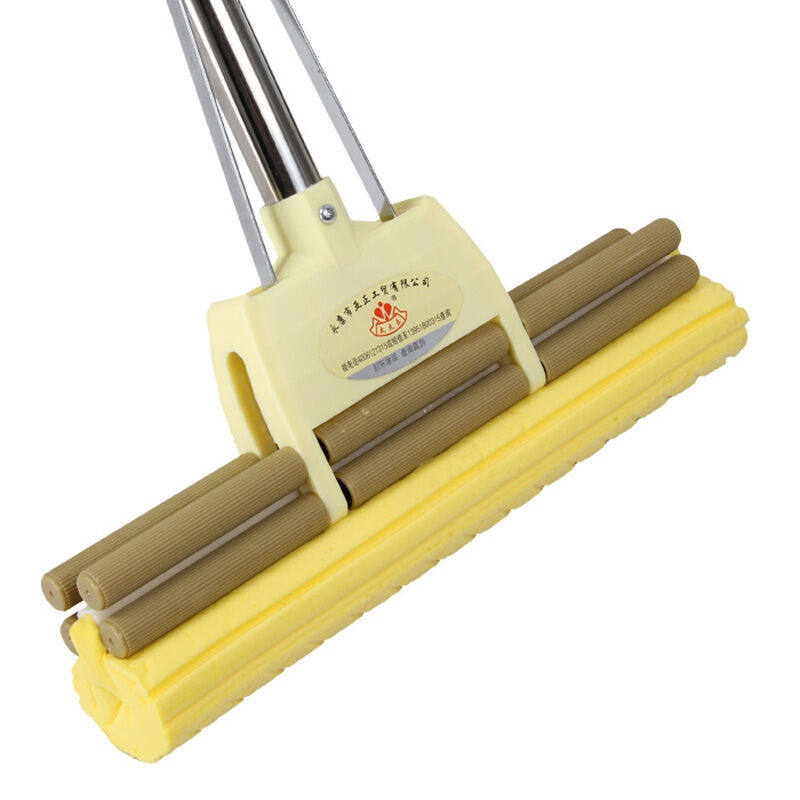Taitole large 33cm stainless steel water-absorbing collodion mop sponge mop roller squeeze water mop absorb hair hair wood - Taobao