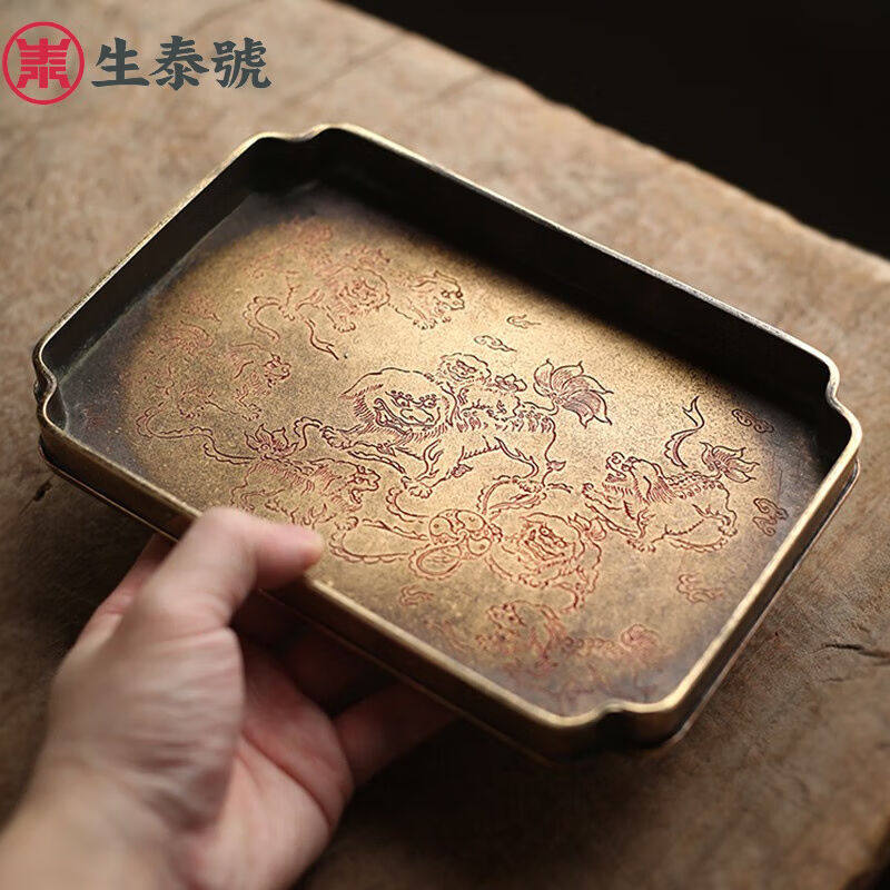 Sengtai Kettle Dry Breeding Tea Plate Antique Artificial Painting Kettle Bearing Bubble Copper Pallet Copper