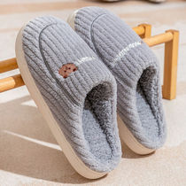 TZLDN cotton slippers men autumn and winter bags with indoor home anti - skid bags and couple hair