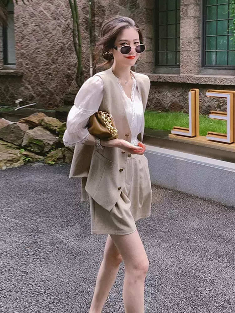 Summer set, vest, suit, Chanel style, western style Summer set, vest, suit, Chanel style, western style