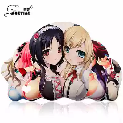 3D cute beauty student cartoon animation mouse pad Wrist protection toy Computer office notebook hand pad for fun