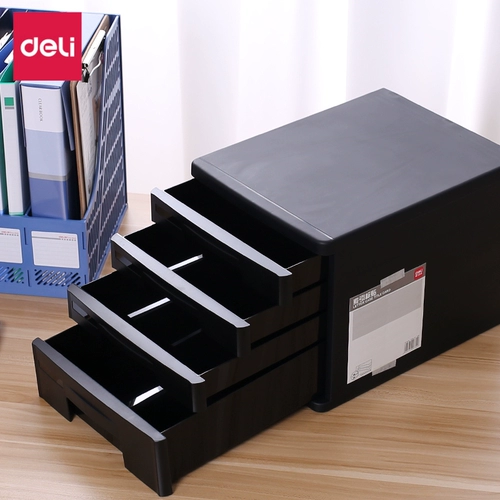 Deli Desktop File Cabinet Четырехновичный пластиковый ящик шкаф шкаф для хранения данных кабинета офисного каркаса