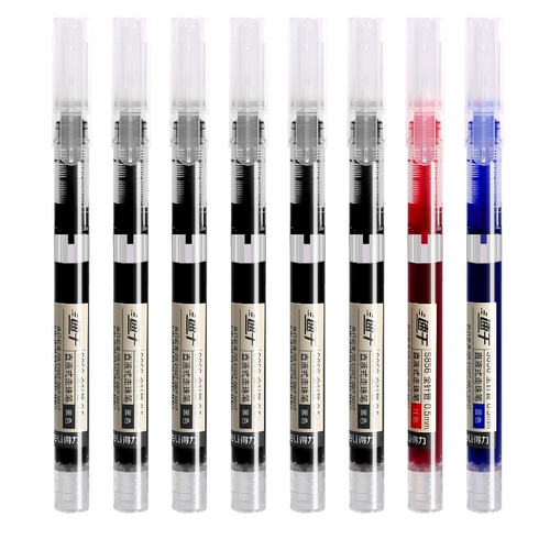 Быстросохнущая шариковая черная синяя ручка-роллер для школьников, вместительные и большые канцтовары, ручка на водной основе, 0.5мм