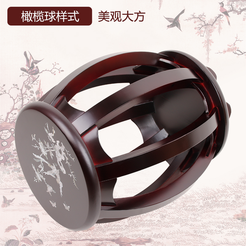 Guzheng stool dedicated to the new Chinese pure solid wood round stool antique guzheng qin stool single guzheng special stool print